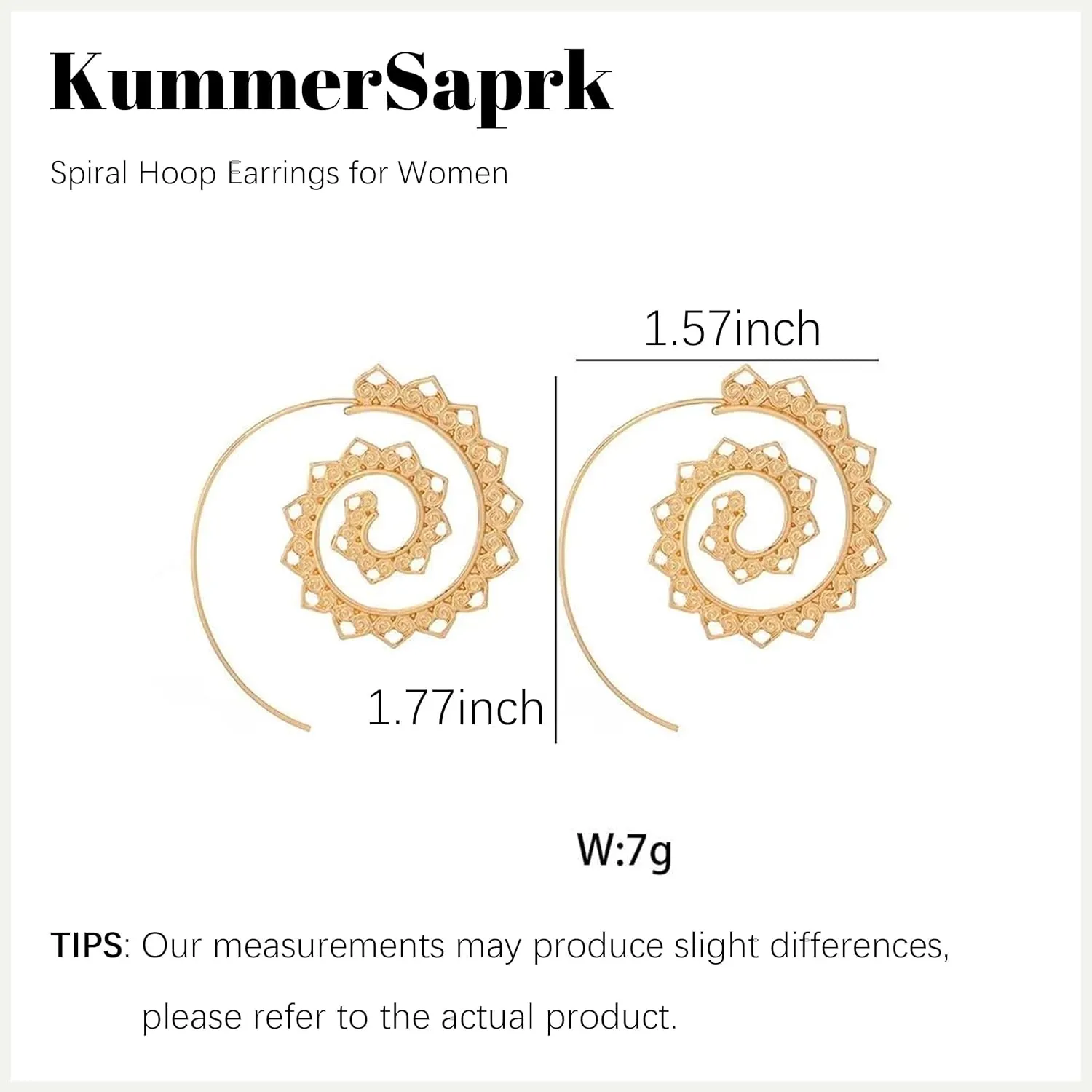 Spiral Earrings for Women Gold Spiral Hoop Earrings Geometric Earrings Spiral Dangle Earrings Exaggerated Statement Earrings Jewelry Present