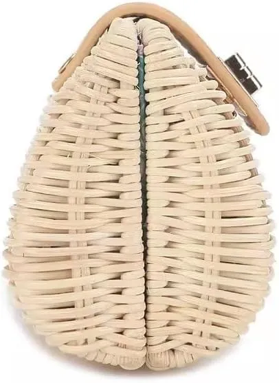 Straw Clutch Purse Women's Clutch Rattan Straw Bag Beach Woven Bag