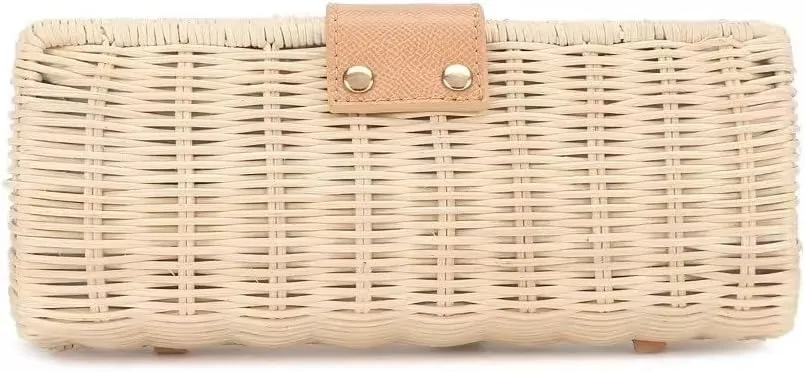 Straw Clutch Purse Women's Clutch Rattan Straw Bag Beach Woven Bag
