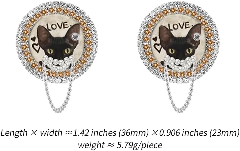 Stylish cat earrings, pendant earrings, cute animal earrings, fun animal earrings, suitable earrings for women