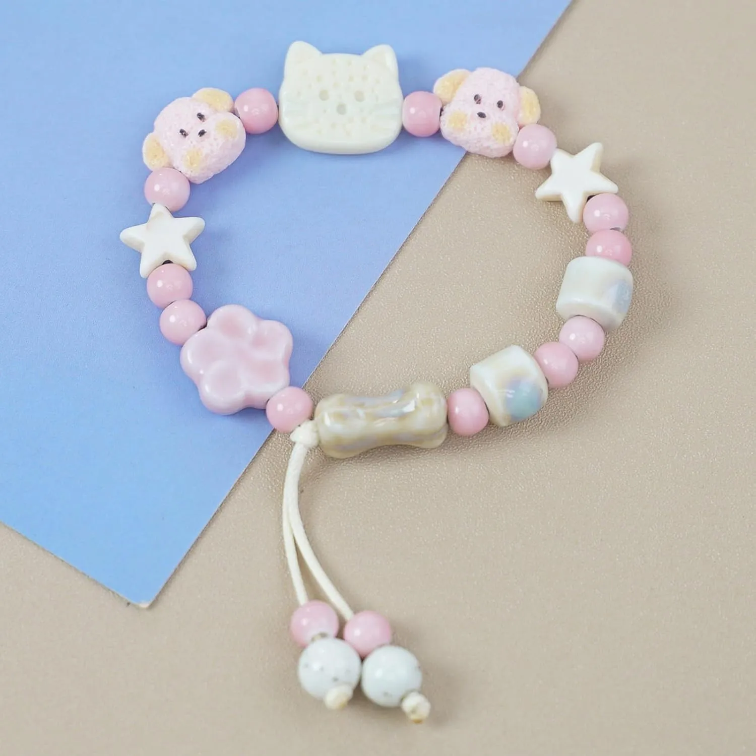 Stylish Ceramic Dog Accessory Woven Cord Unique Ceramic Wristband for Individuality and Creative Expression