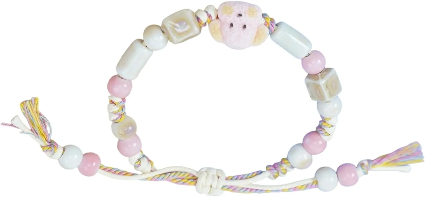 Stylish Ceramic Dog Accessory Woven Cord Unique Ceramic Wristband for Individuality and Creative Expression