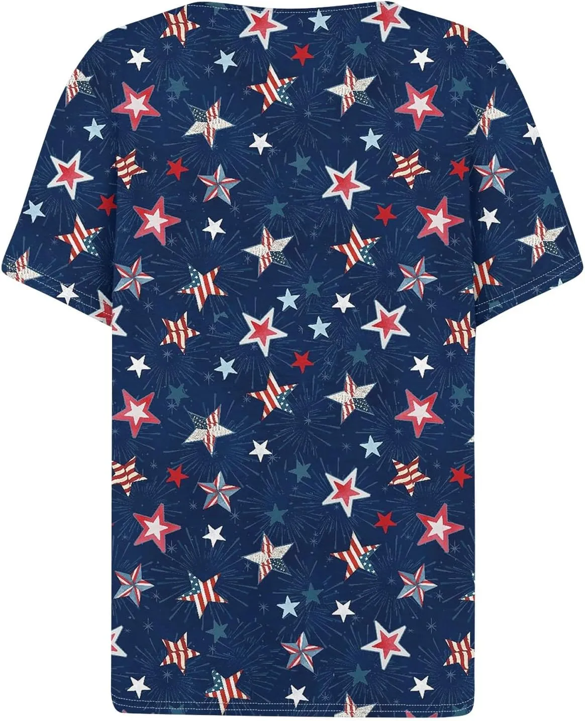 Summer Tops for Women 2024 4th of July Short Sleeve Henley Shirts for Women Button Down Casual American Flag Tops