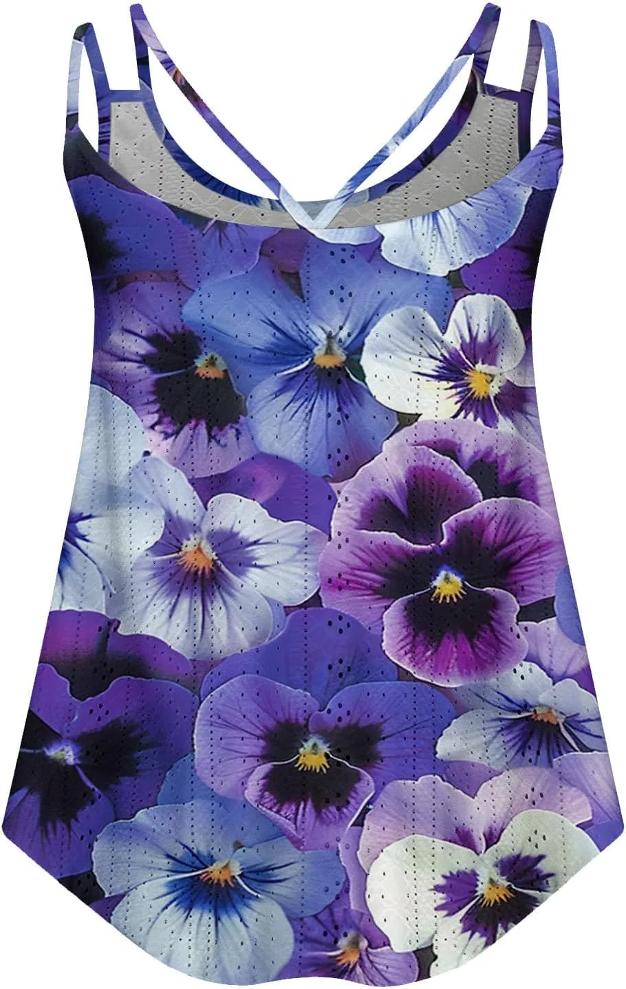 Summer Tops for Women 2025 Eyelet Embroidery Tank Tops Sleeveless Spaghetti Strap Scoop Neck Beach Vacation Clothes