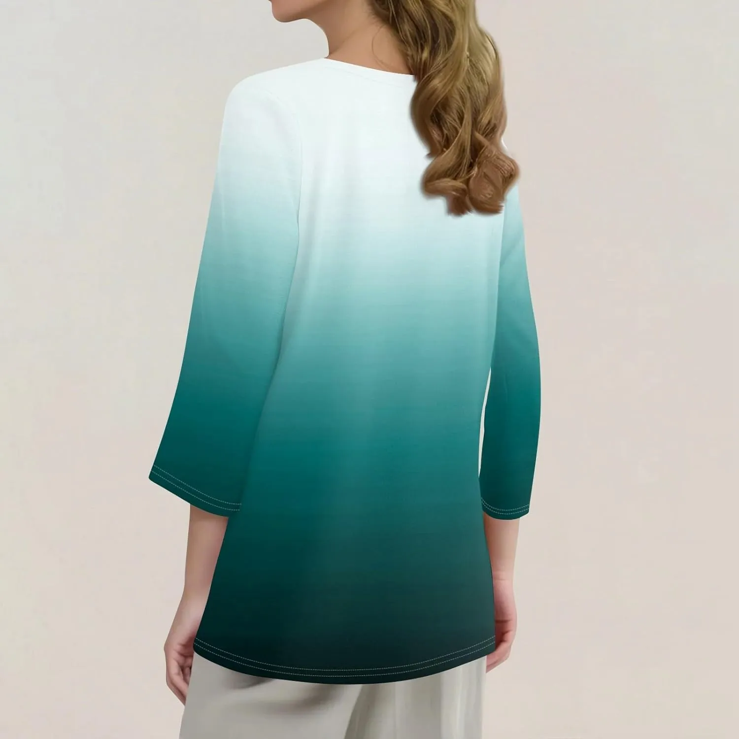 Summer Tops for Women 2025 Trendy 3/4 Sleeve Basic V Neck Tunic T Shirts Loose Blouse Dressy Casual Work Office Wear