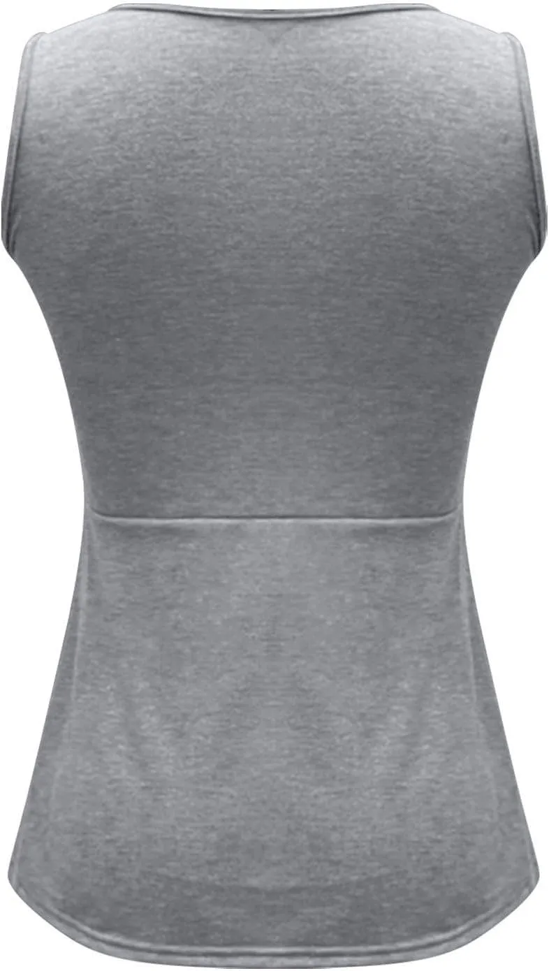 Summer Tops for Women Sleeveless Twist Front V Neck Shirts Casual Flowy Elegant Peplum Tank Tops