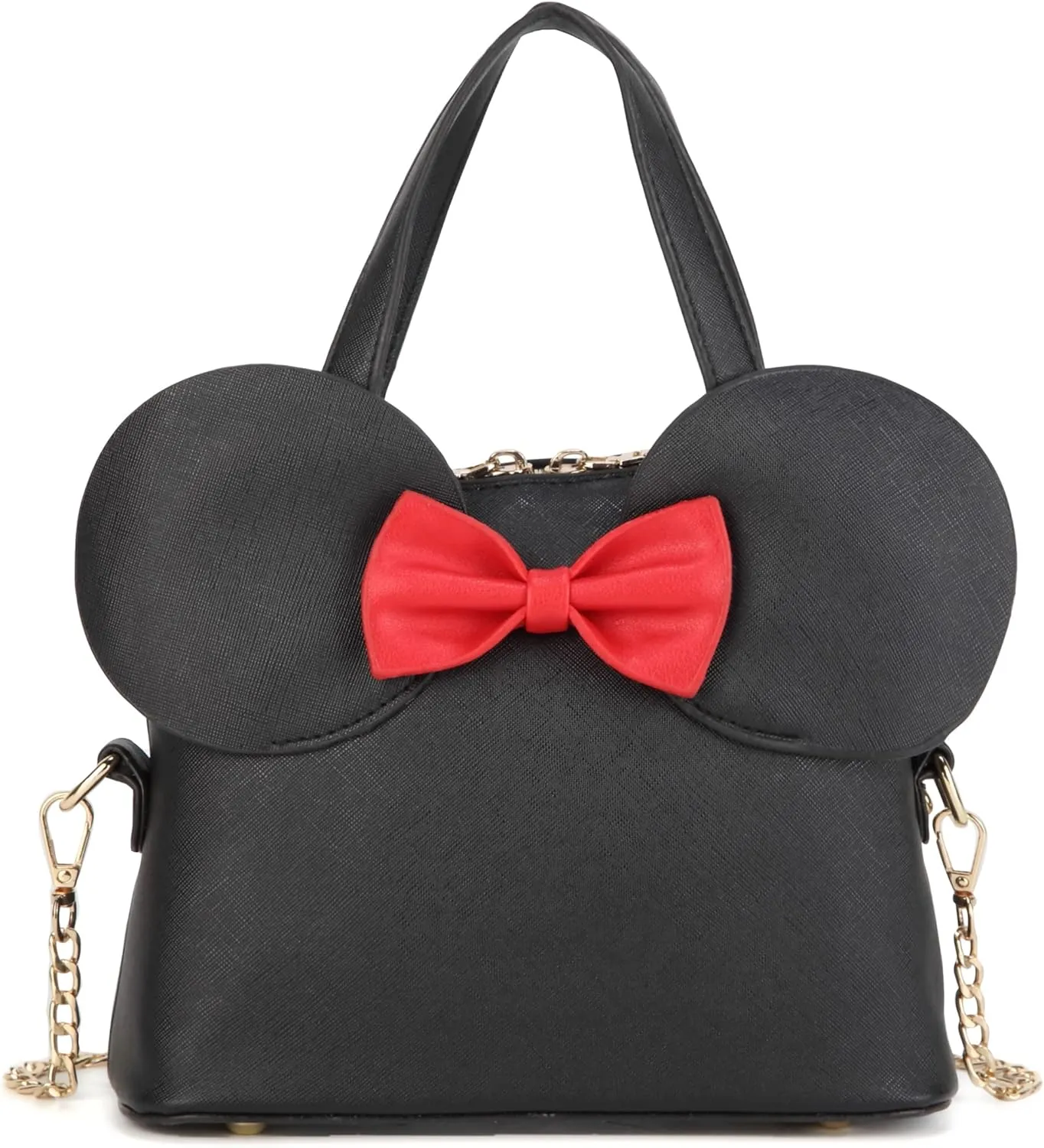 Sunwel Fashion Cutie Mouse Ears Bow Crossbody Bag Mini Shoulder Bag Small Dome Satchel Bag for Women