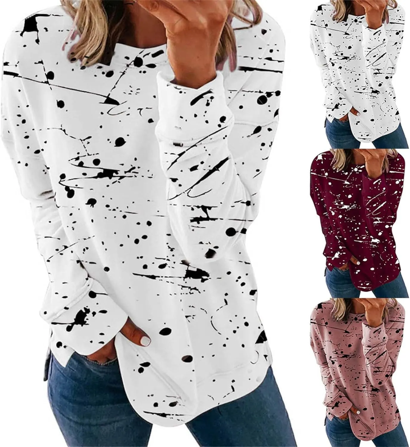 Sweatshirt for Women Oversized Graphic Comfy Long Sleeve Shirts Casual Fashion Spring Crewneck Pullover Tops Clothing