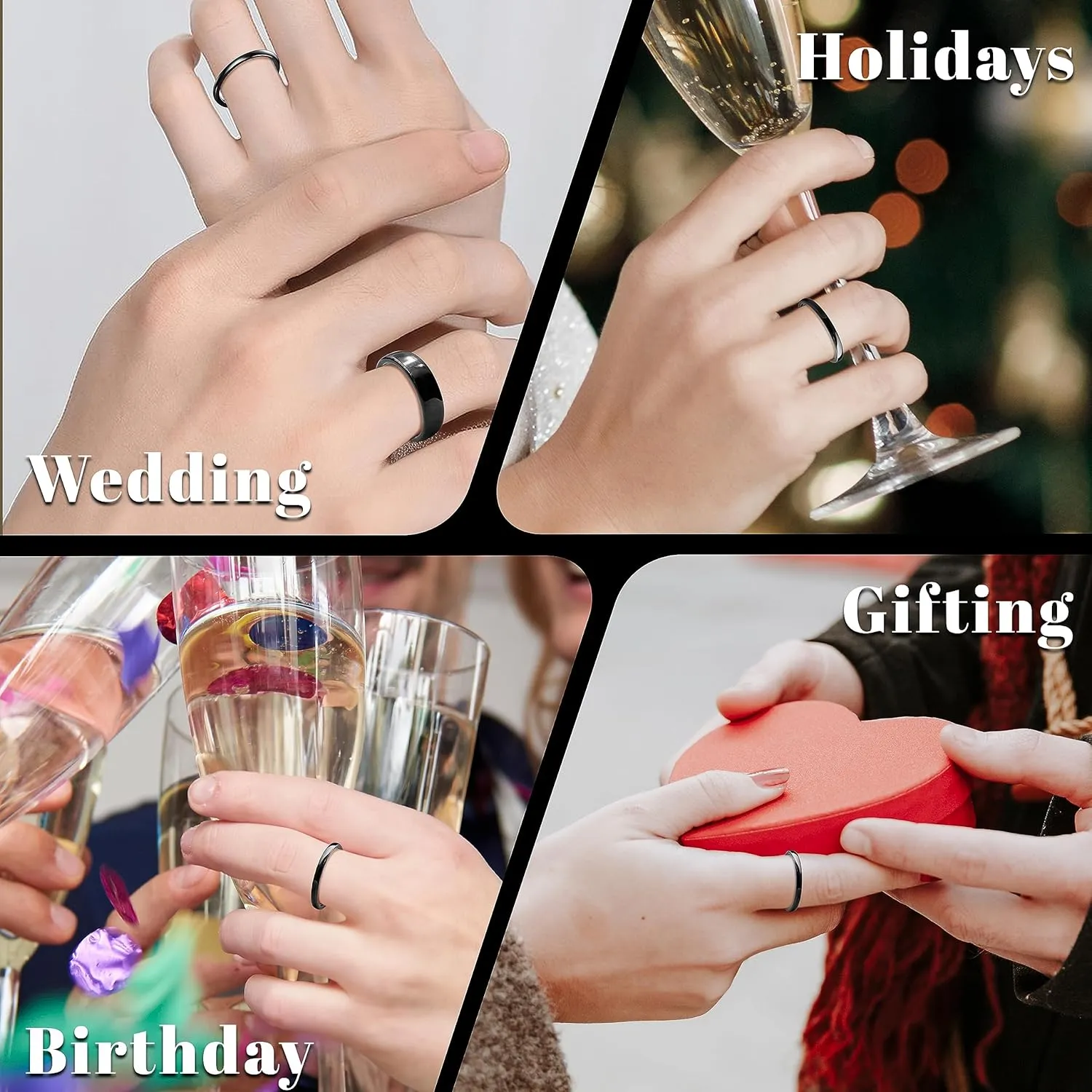 Truly Alpha Ceramic Rings for Women - Classic Wedding Rings for Men & Woman | 2mm, 3mm, 4mm, 6mm, 8mm Ceramic Ring Band | Ceramic Ring for Men | Wedding Bands for Her & Mens Rings | Mens Wedding Band