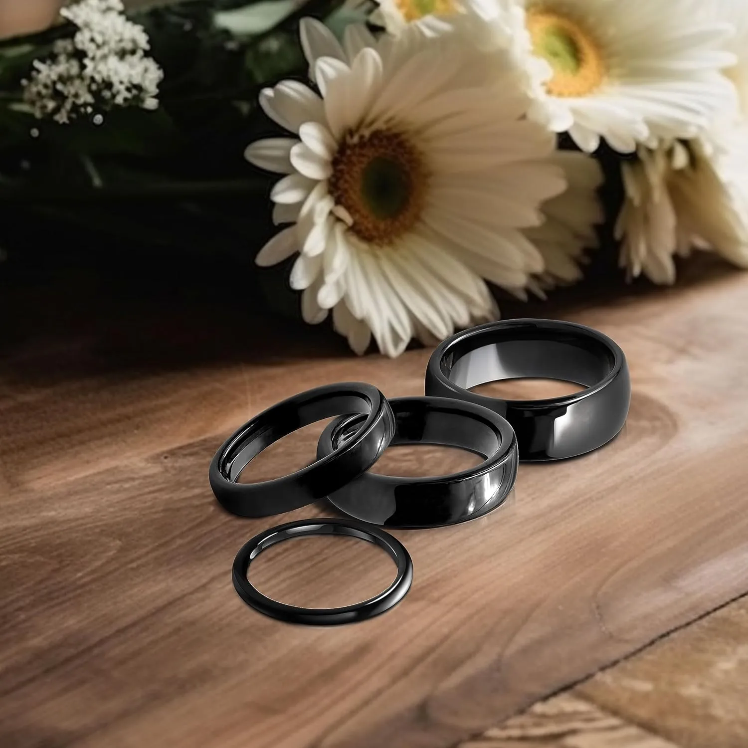 Truly Alpha Ceramic Rings for Women - Classic Wedding Rings for Men & Woman | 2mm, 3mm, 4mm, 6mm, 8mm Ceramic Ring Band | Ceramic Ring for Men | Wedding Bands for Her & Mens Rings | Mens Wedding Band