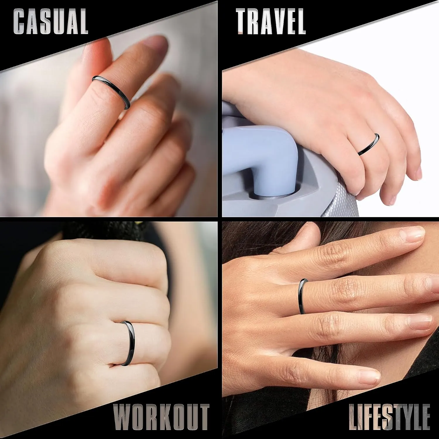 Truly Alpha Ceramic Rings for Women - Classic Wedding Rings for Men & Woman | 2mm, 3mm, 4mm, 6mm, 8mm Ceramic Ring Band | Ceramic Ring for Men | Wedding Bands for Her & Mens Rings | Mens Wedding Band
