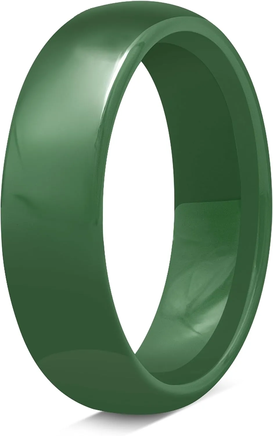 Truly Alpha Green Ceramic Ring - Classic Band - Wedding Ring for Her & Him - Size 9