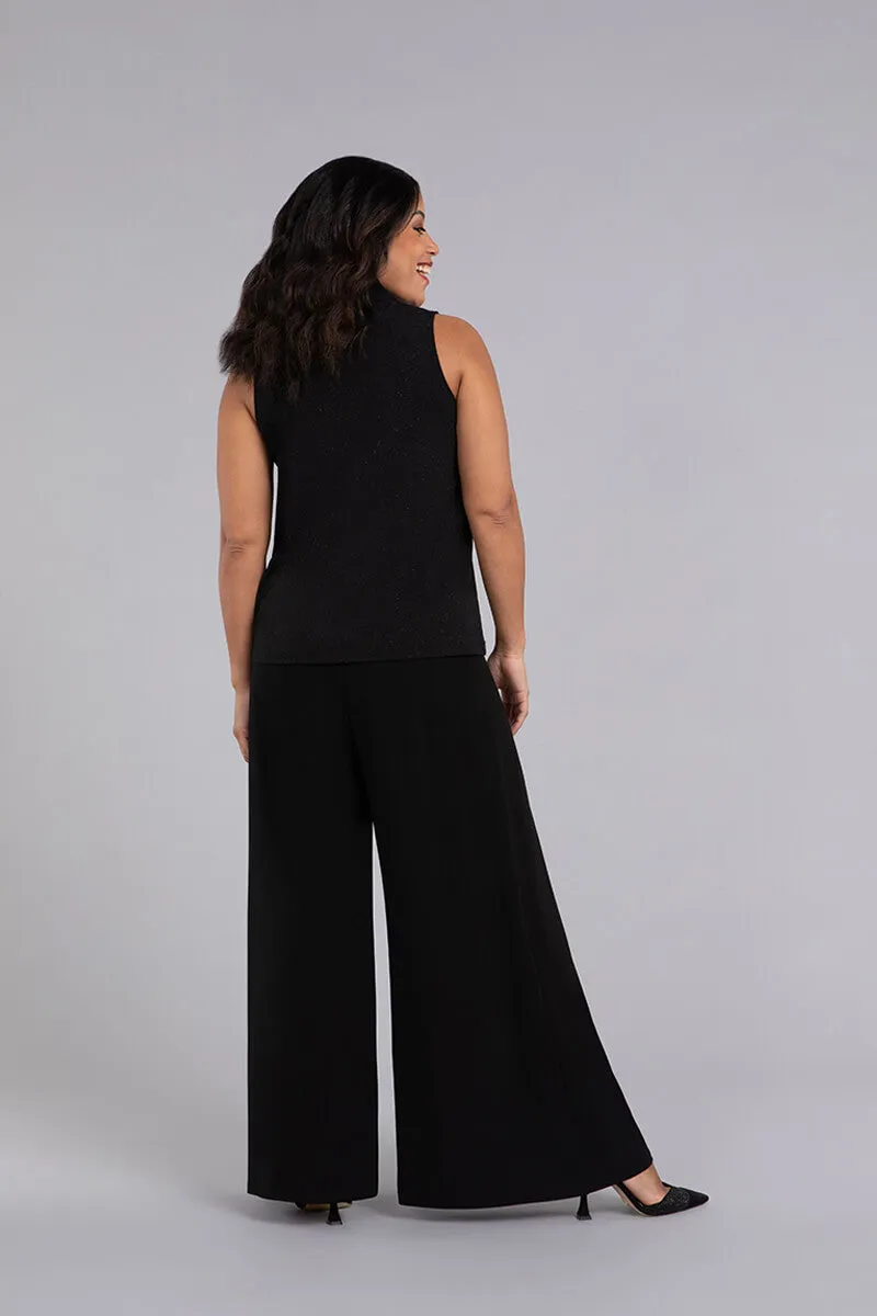Twist Collar Tank | Black Sparkle