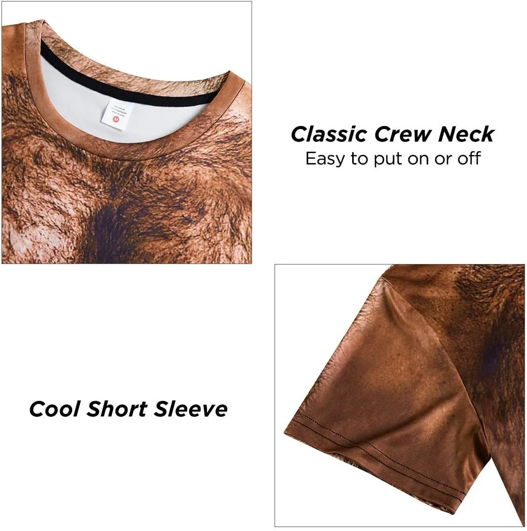 uideazone Mens Short Sleeve T-Shirt Casual 3D Creative Print Crewneck Graphic Tees