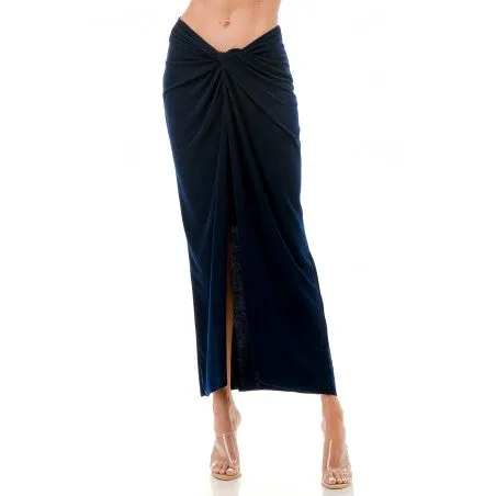Uneven Hem Twisted Waist Skirt