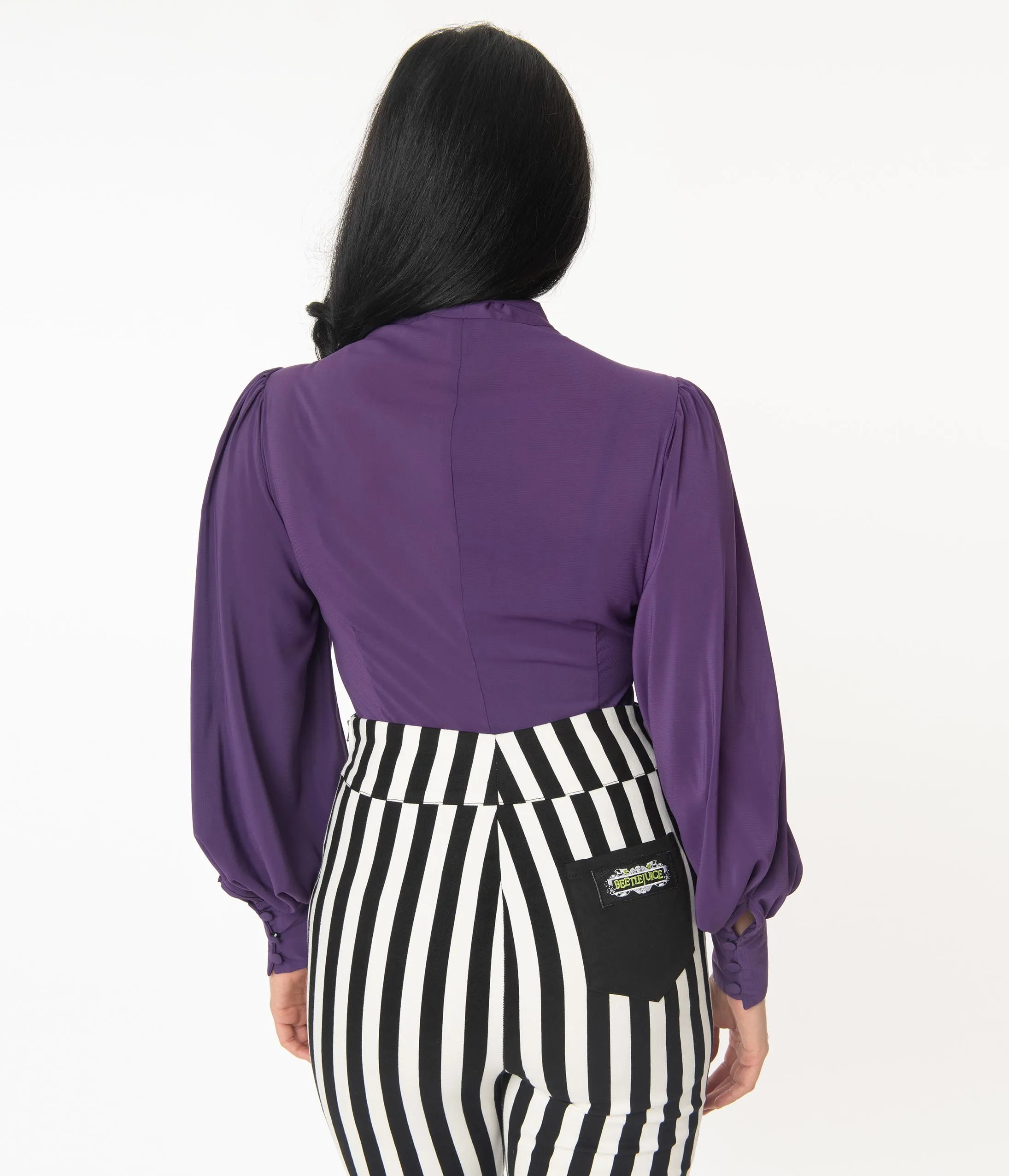 Unique Vintage Dark Purple Gwen Blouse