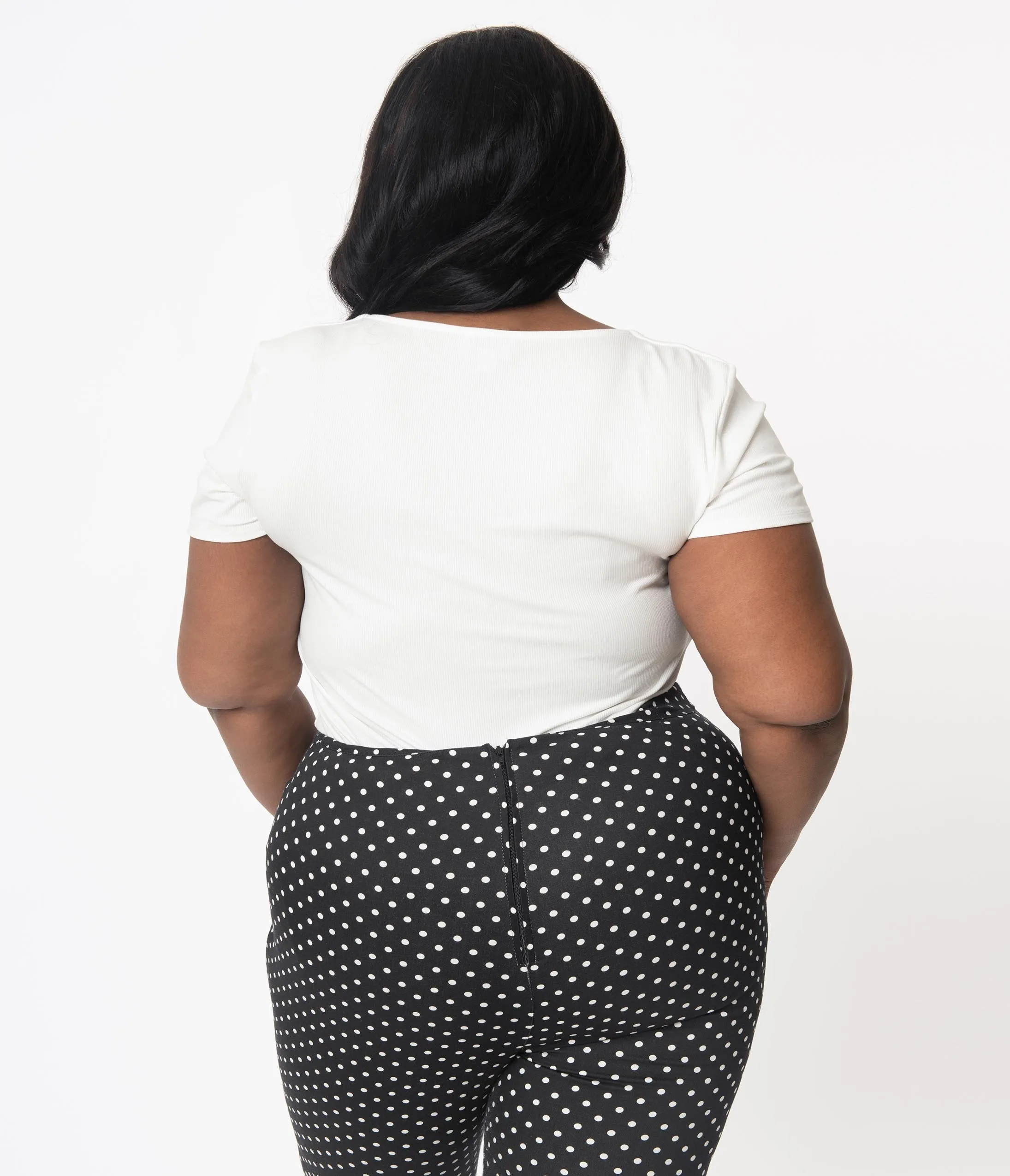 Unique Vintage Plus Size White Sweetheart Ruthie Top