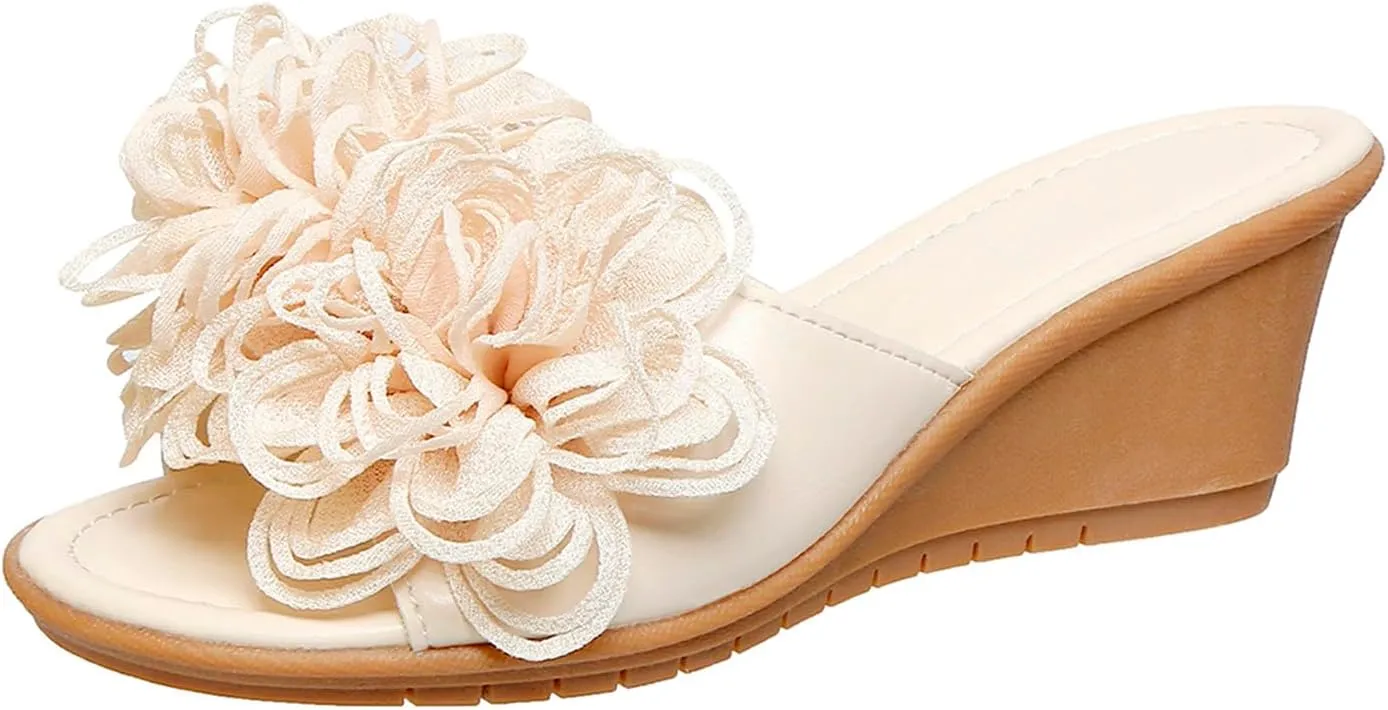 Wedge Sandals for Women Summer Beach Orthopedic Flip Flops Dressy Comfortable Sandals Arch Support Wedge Slippers