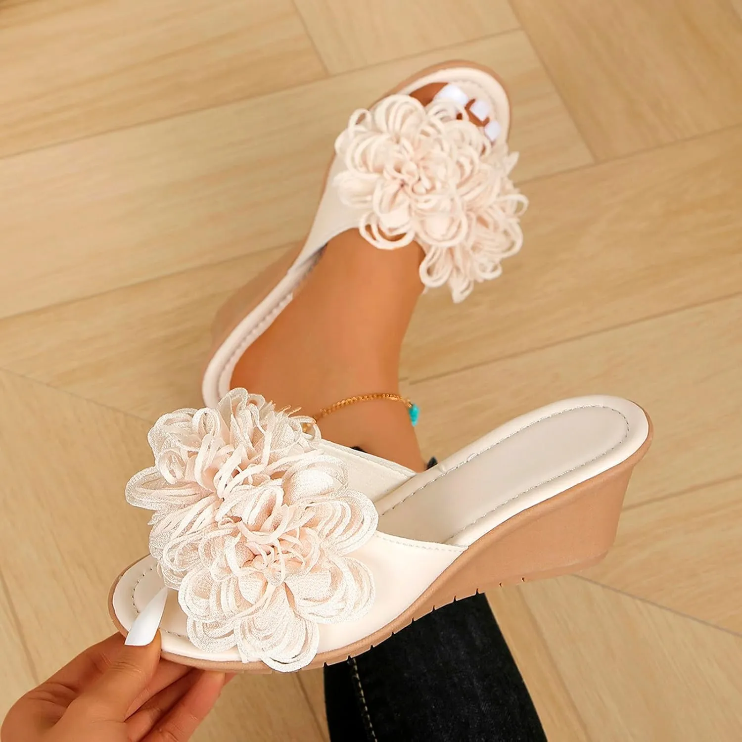 Wedge Sandals for Women Summer Beach Orthopedic Flip Flops Dressy Comfortable Sandals Arch Support Wedge Slippers
