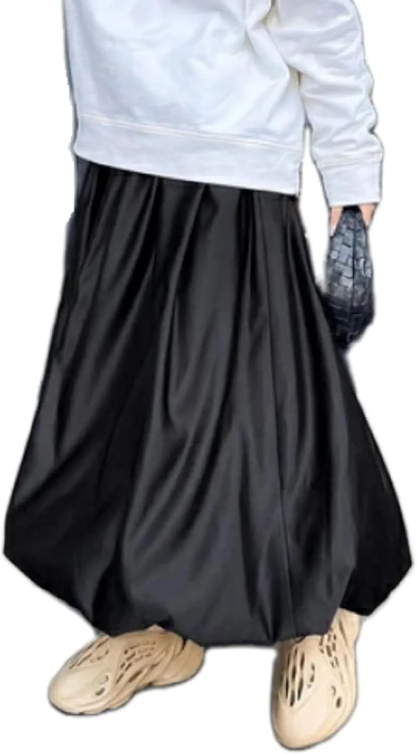 Women Fashion Balloon Skirt Y2k Loose Long Bubble Skirt Vintage Elegant High Waist Puffy Maxi Skirt Streetwear
