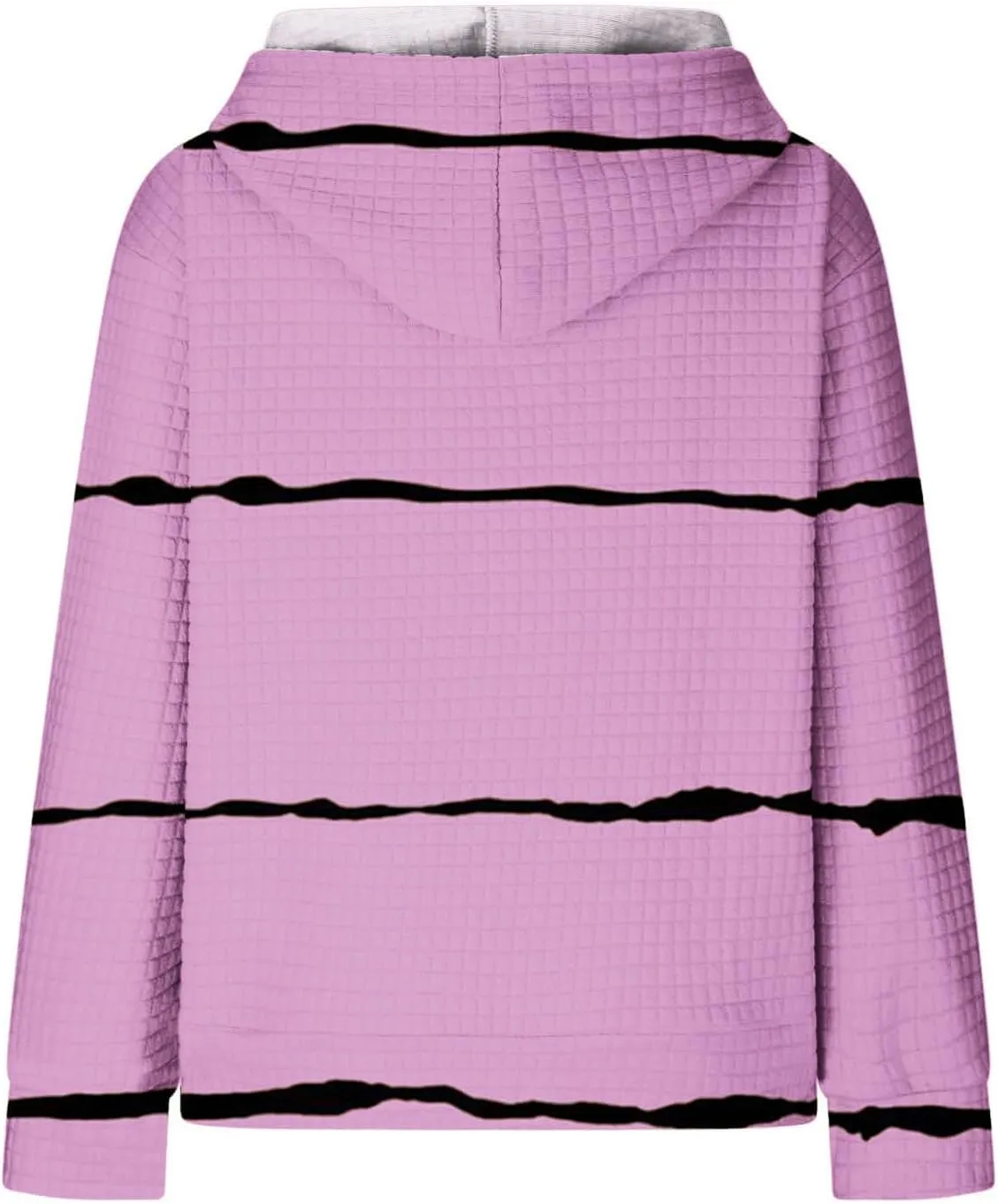 Women Striped Oversized Hoodies Long Sleeve Color Block Sweatshirt Drawstring Pullover Waffle Knit Tops Fall Outfits
