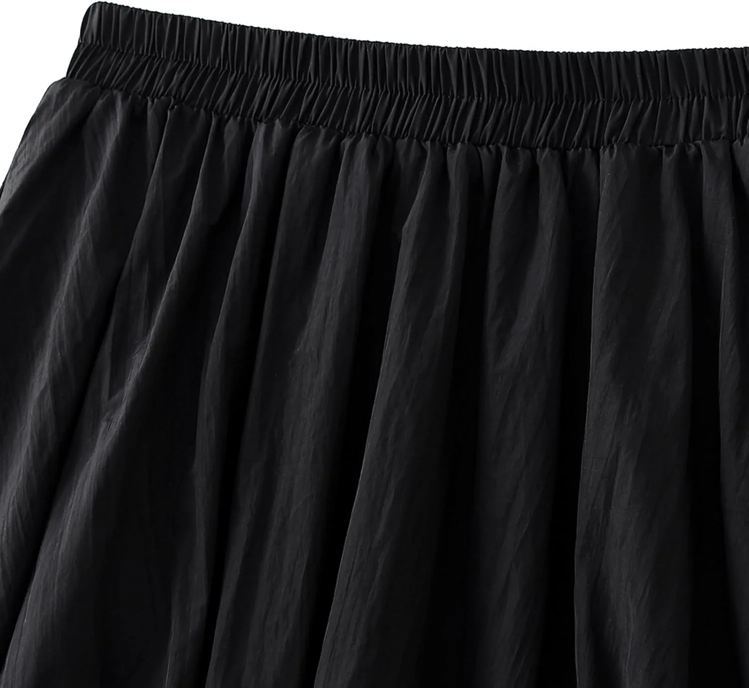 Women's Bubble Long Skirts Elegant Elastic Waist Balloon Ruffle Solid Color A-Line Casual Flowy Beach Puff Skirts