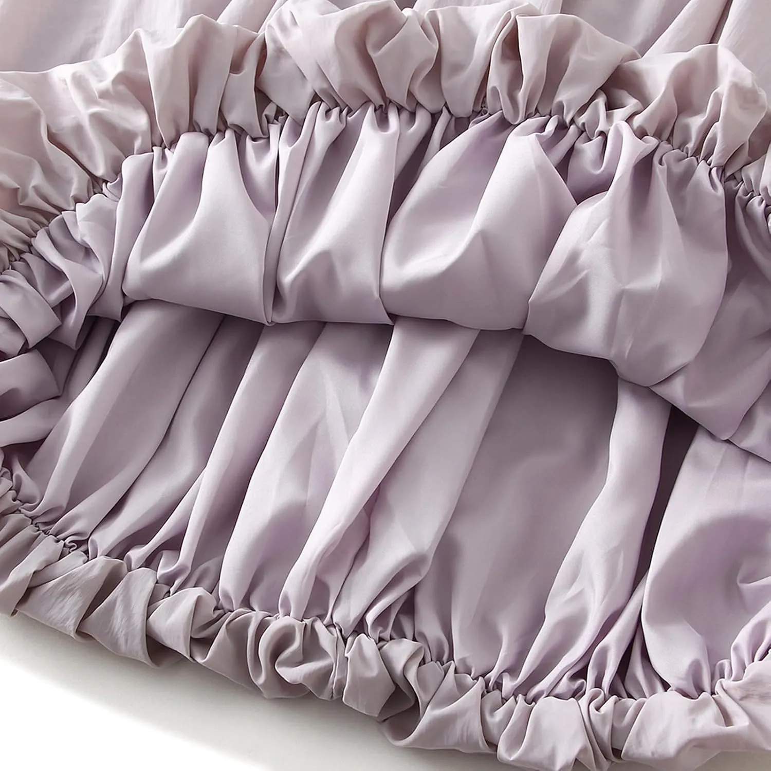 Women's Bubble Long Skirts Elegant Elastic Waist Balloon Ruffle Solid Color A-Line Casual Flowy Beach Puff Skirts