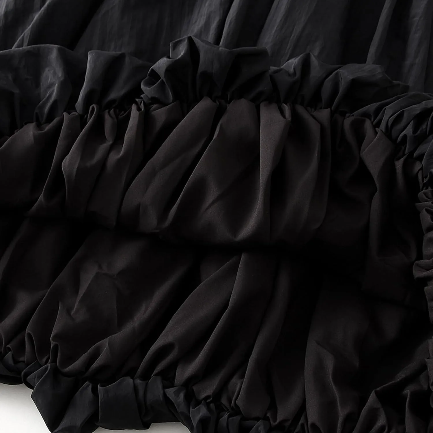 Women's Bubble Long Skirts Elegant Elastic Waist Balloon Ruffle Solid Color A-Line Casual Flowy Beach Puff Skirts