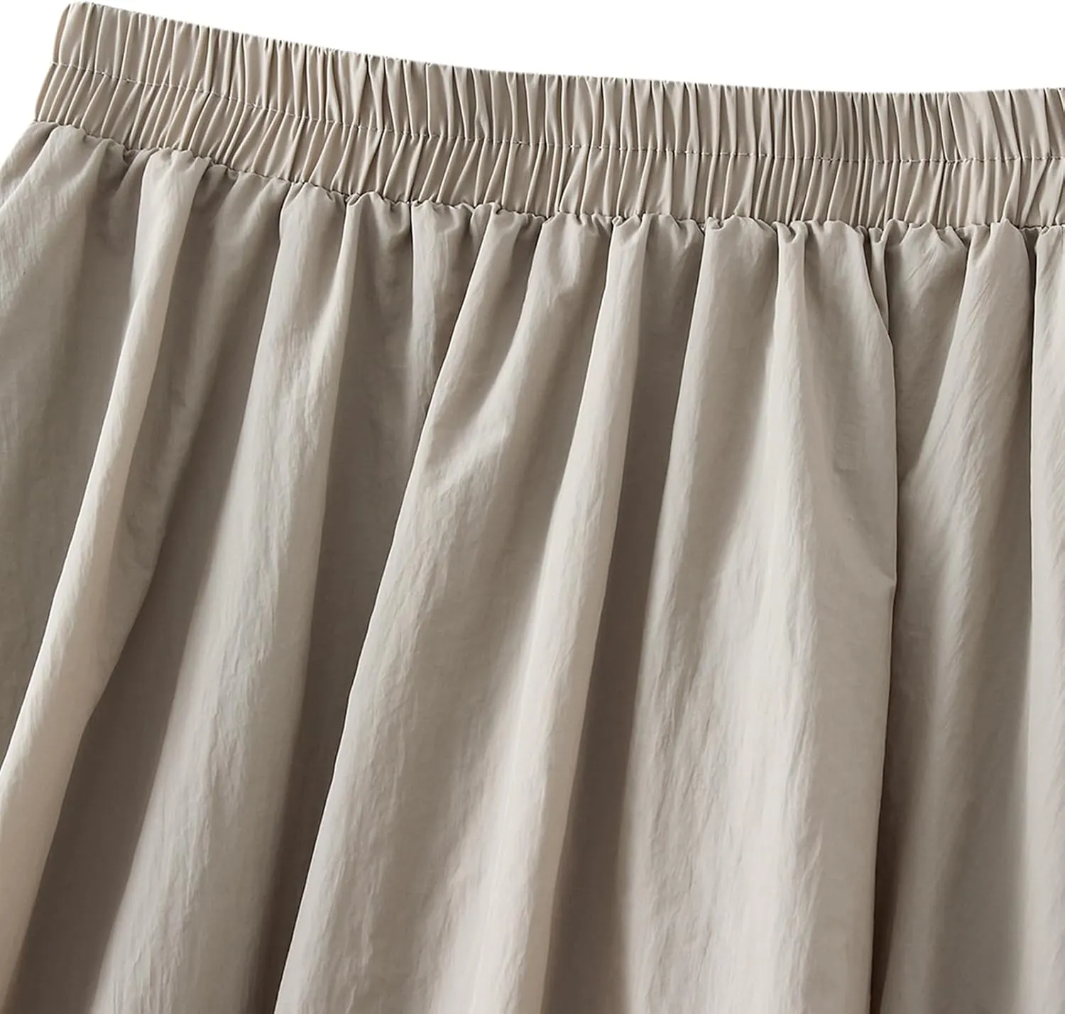 Women's Bubble Long Skirts Elegant Elastic Waist Balloon Ruffle Solid Color A-Line Casual Flowy Beach Puff Skirts