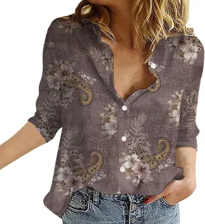 Womens Button Down Shirt Linen Shirt Roll Up Sleeve Down Blouses Tops Blue for Women Chambray Button