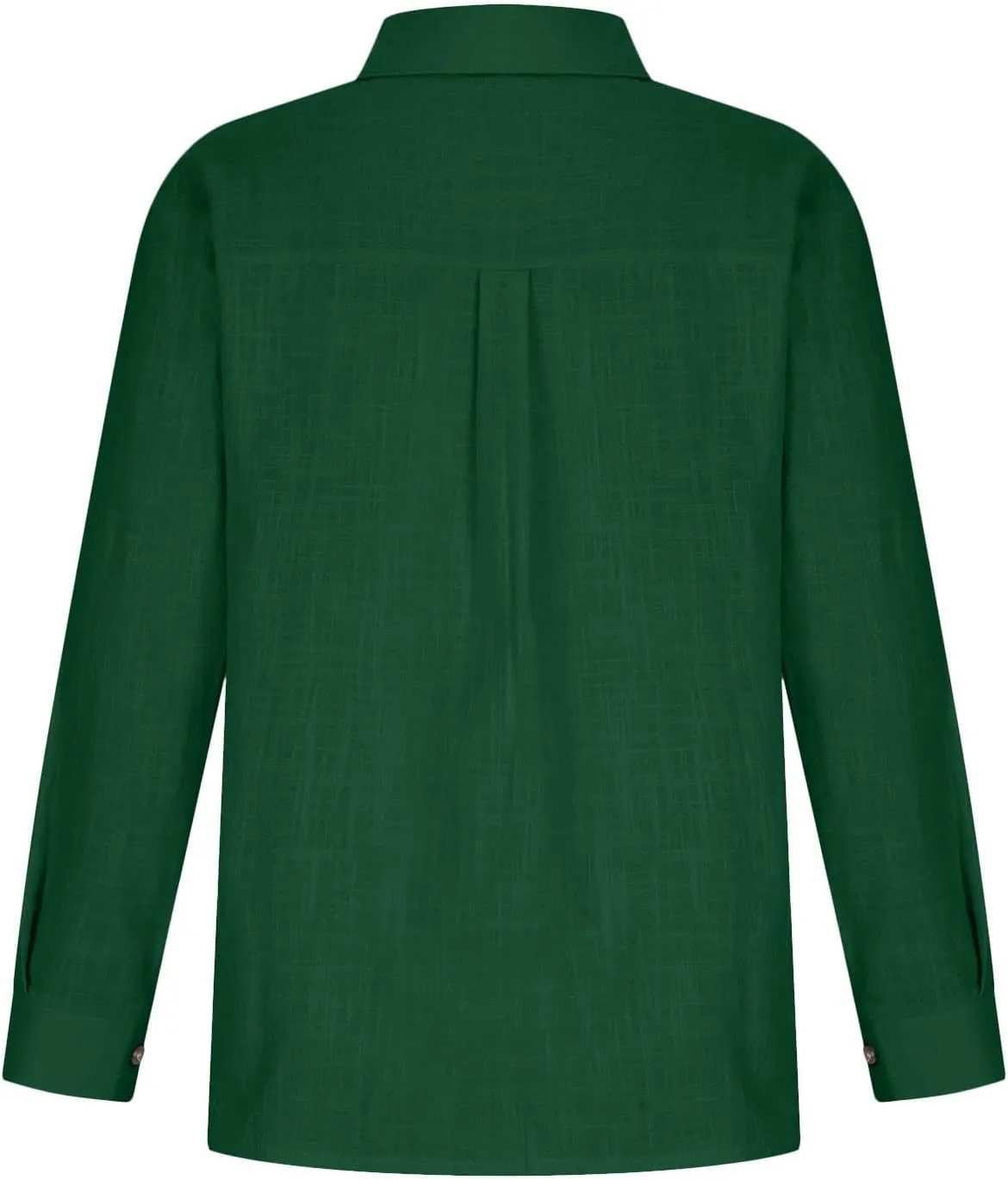 Womens Cotton Linen Button Down Shirt 2024 Spring Casual Long Sleeve Solid Color Shirts Loose Work Tops with Pockets