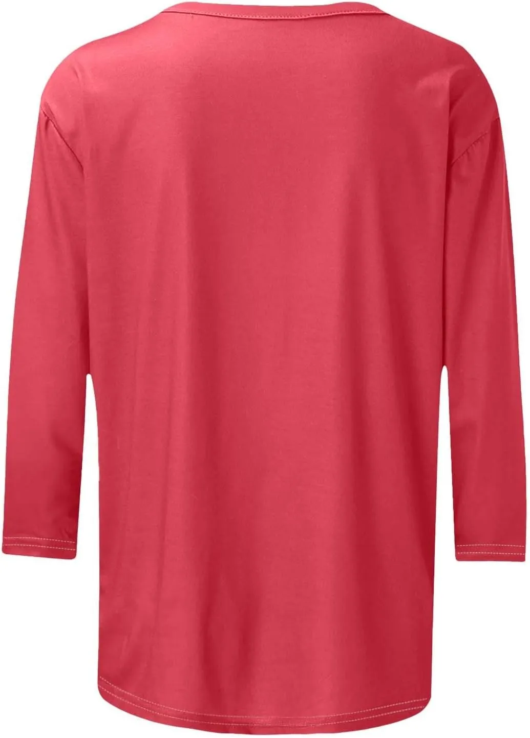 Womens Crew Neck 3/4 Sleeve T Shirts Loose Tunic Tops Casual Solid Basic Tees Three Quarter Length Sleeves Blouses