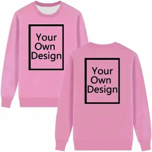 Womens Custom Shirts Design Your Own Sweatshirts Crewneck Fall Long Sleeve Tops, Add Your Text, Photo