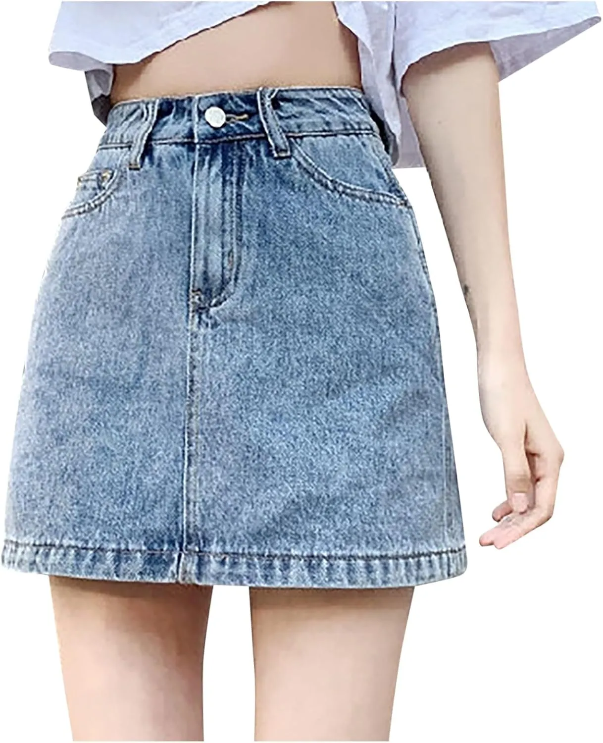Womens Denim Skirts High Waisted Casual Stretchy Trendy Baggy Teen Girls Summer Slim Fit Y2k Relaxed Fit Jean Shorts