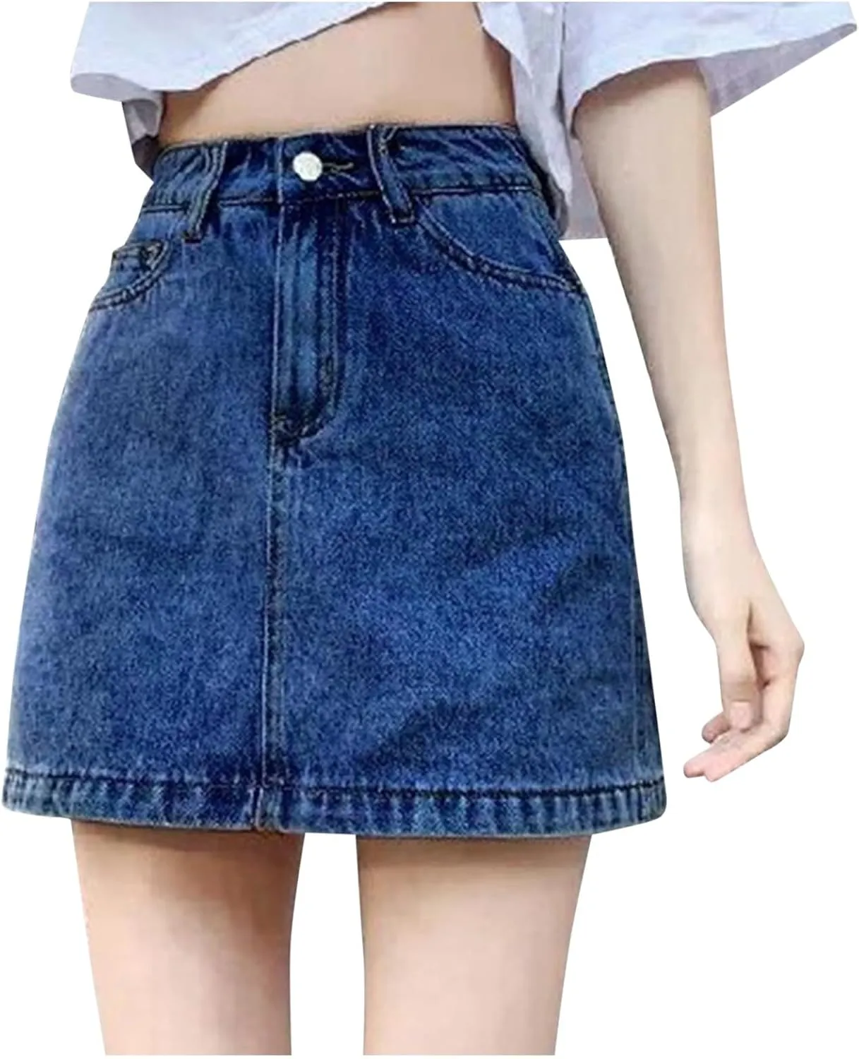 Womens Denim Skirts High Waisted Casual Stretchy Trendy Baggy Teen Girls Summer Slim Fit Y2k Relaxed Fit Jean Shorts