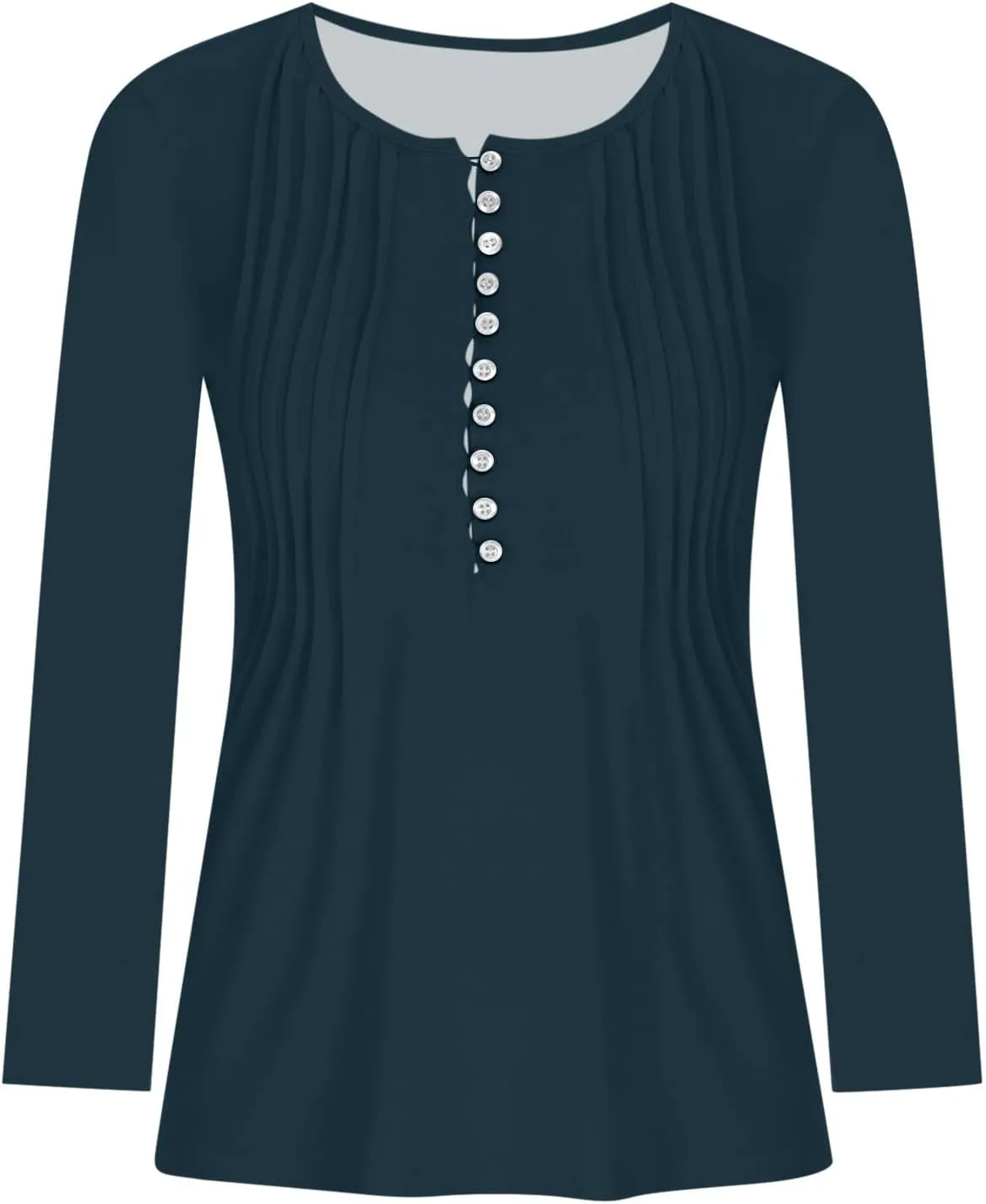 Womens Fall Fashion Tunic Shirts Long Sleeve Button Down Tops Casual Loose Comfy Blouses Empire Waist Clothes