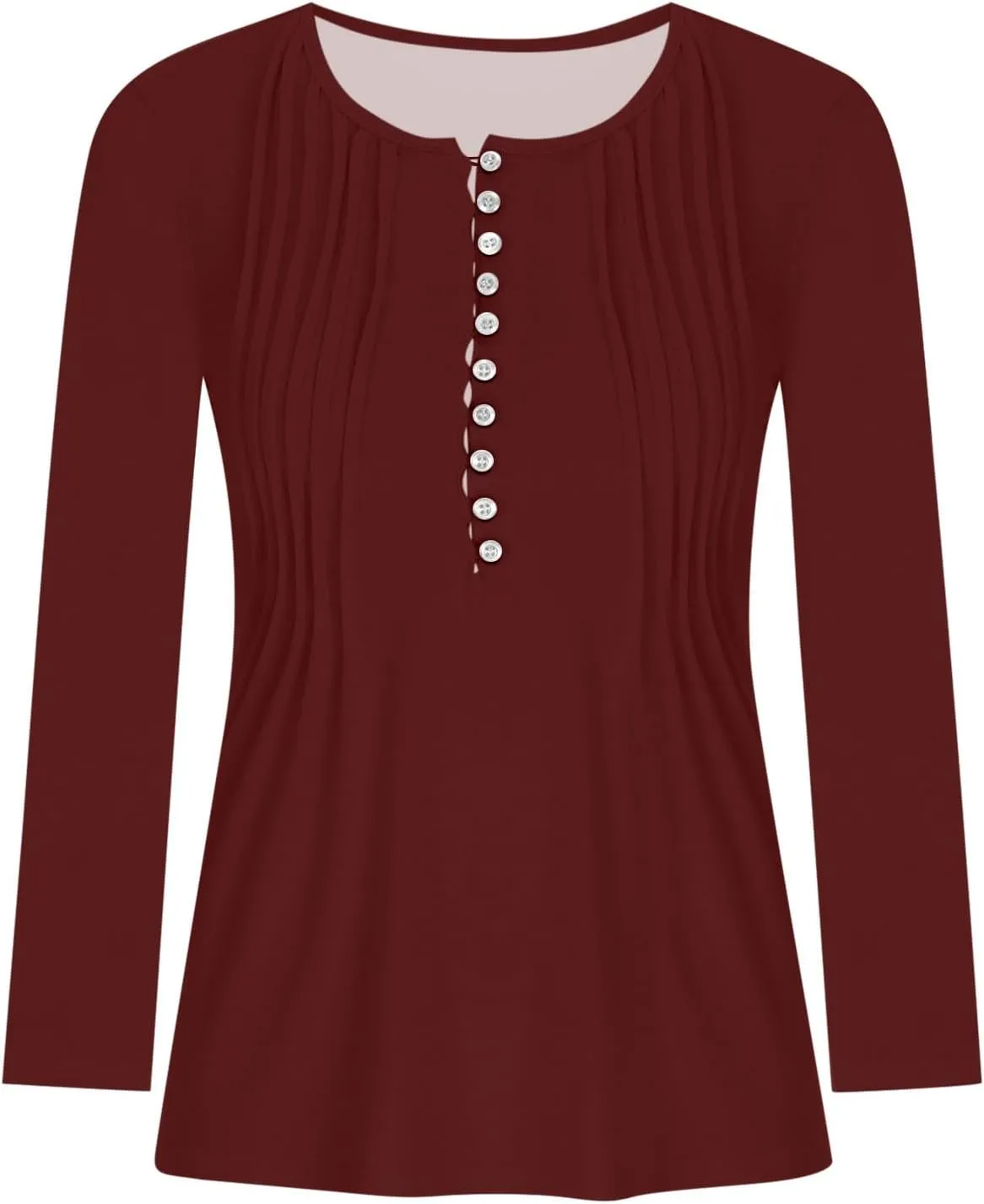Womens Fall Fashion Tunic Shirts Long Sleeve Button Down Tops Casual Loose Comfy Blouses Empire Waist Clothes