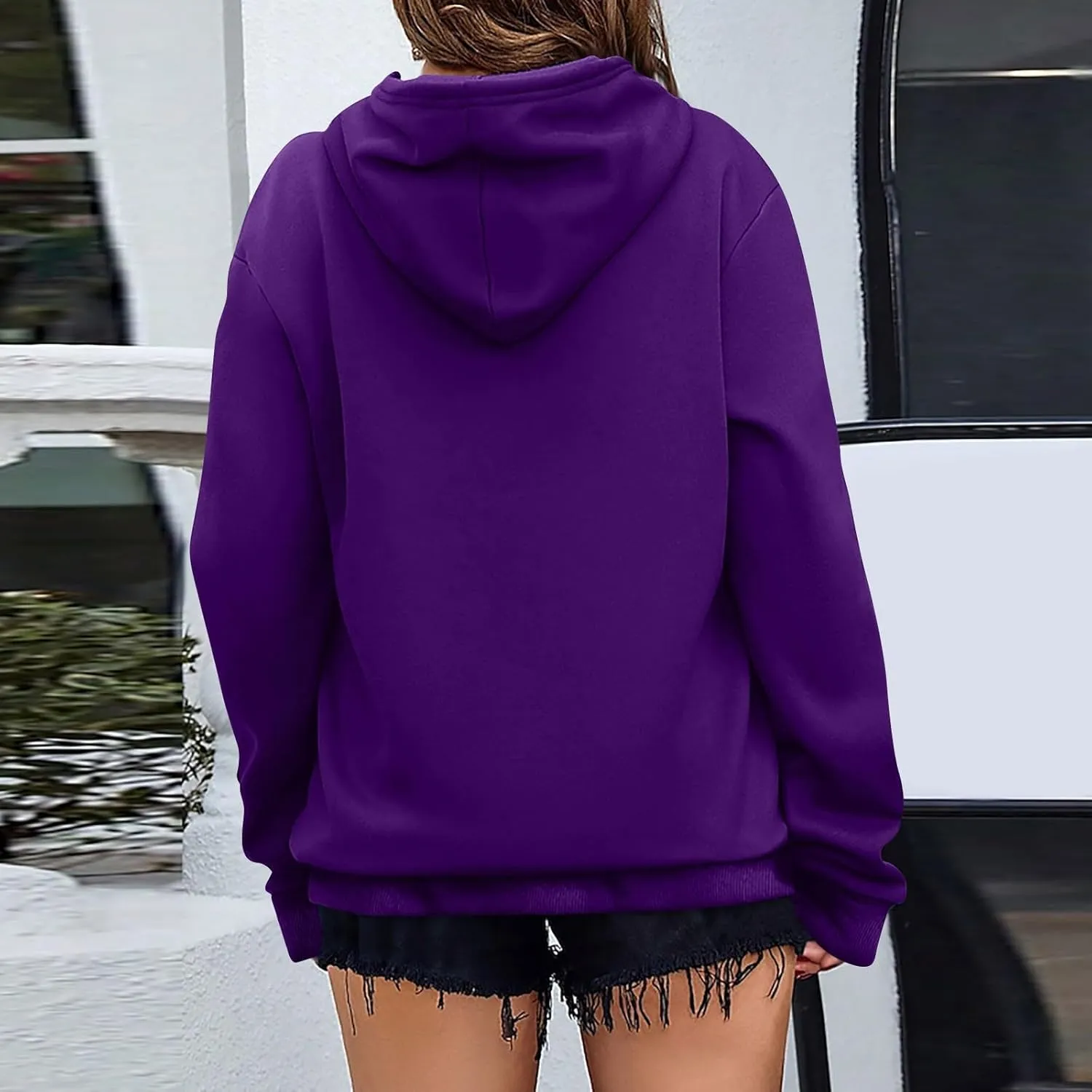 Womens Fashion Solid Color Long Sleeve Baggy Cute Oversized Hoodies 2024 Casual Y2K Pullover Sweatshirts Fall Oufits