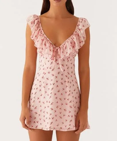 Women's Floral Summer Sweetheart Neck Tie Back Mini Dresses Backless Going Out Short Sundresses