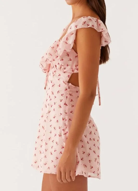Women's Floral Summer Sweetheart Neck Tie Back Mini Dresses Backless Going Out Short Sundresses
