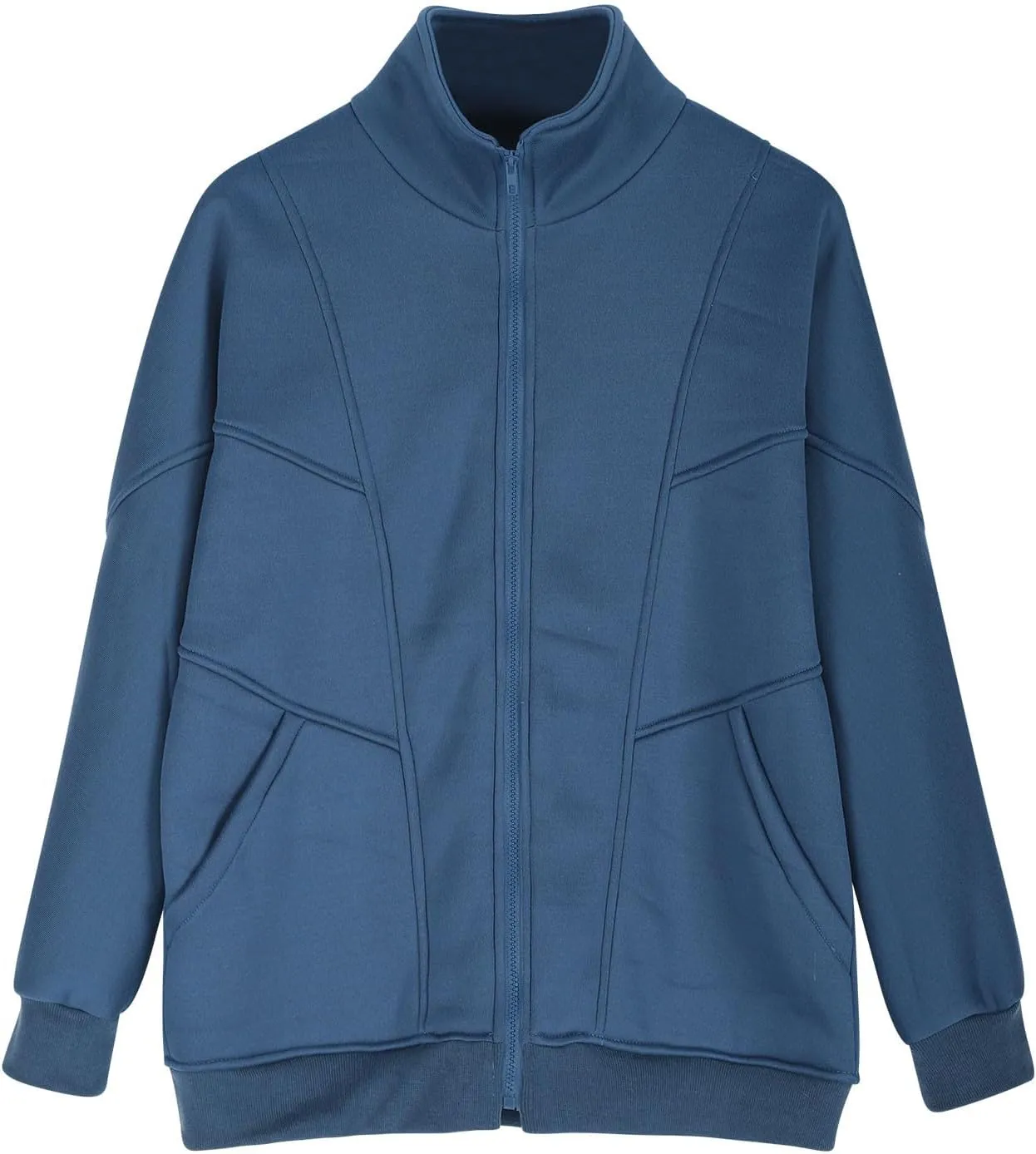 Womens Oversized Sweatshirts Jacket Zip Up Long Sleeve Fleece Y2K Jacket Pockets 2024 Fall Outfits Fashion Clothes