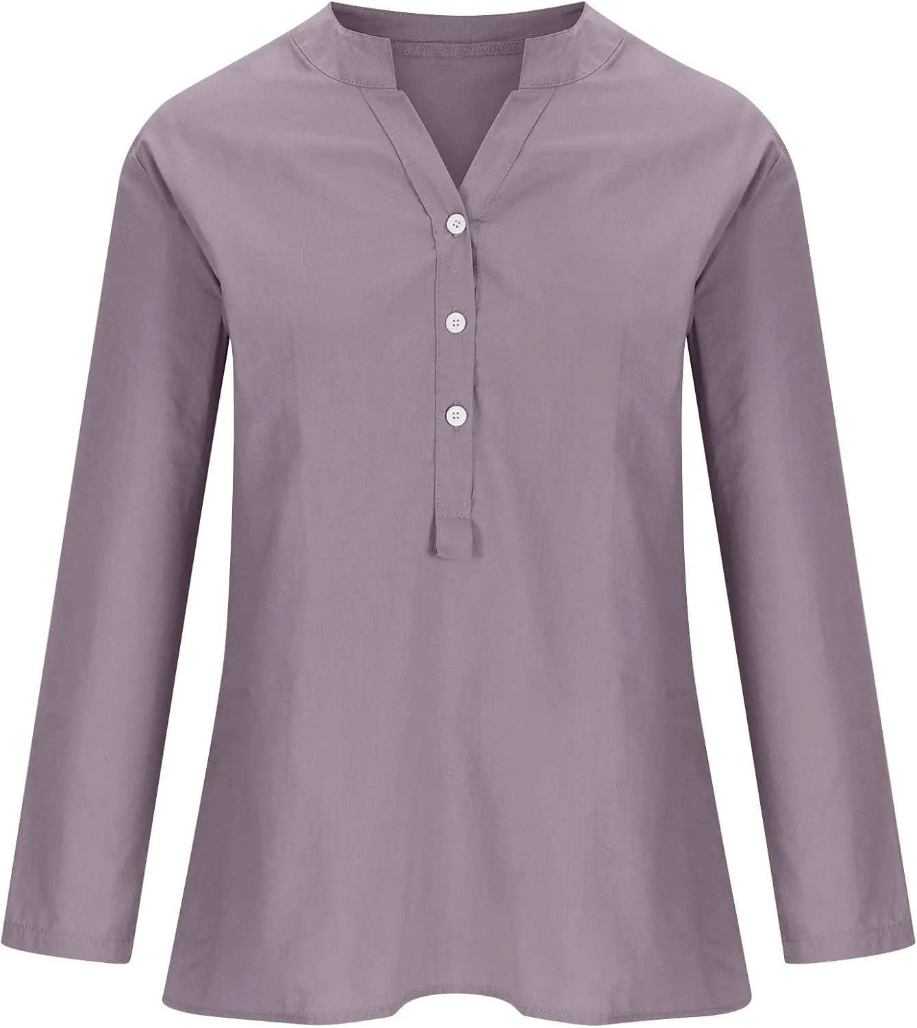 Women's Plus Size Cotton Linen Dress Tops Button Up Shirts Dress Casual Fall Blouse to Wear with Leggings