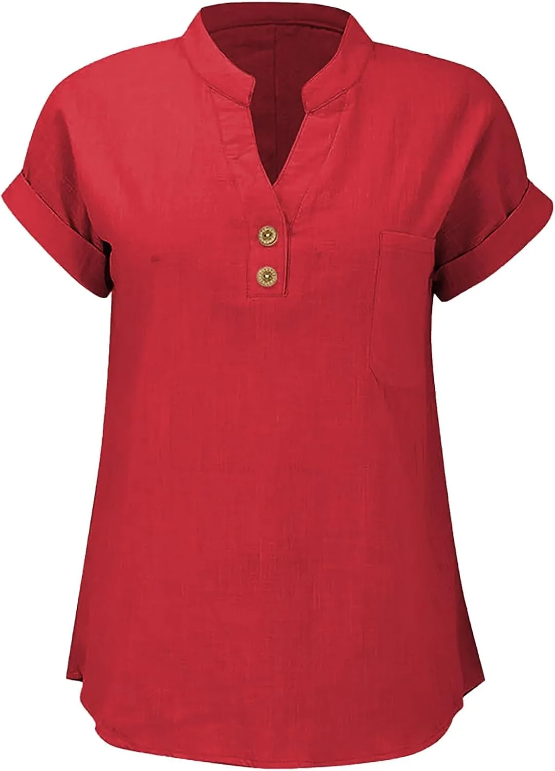 Womens Short Sleeve T-Shirts Summer Cotton Linen Simple Tops Casual Tunic Tee V Neck Basic Workout Clothes Outfits