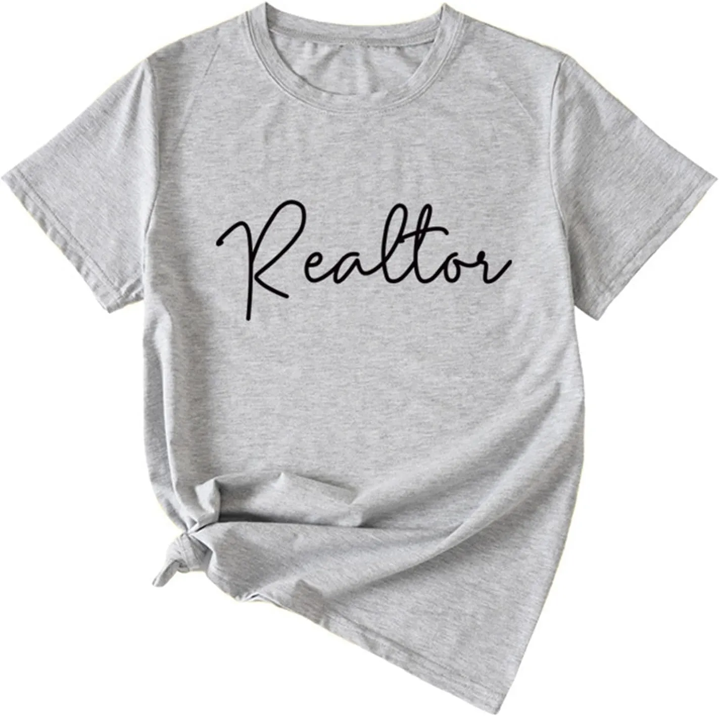Womens Summer Tops Realtor Letter Graphic Tshirts Going Out Short Sleeve Tees Business Casual Outfits Blouses