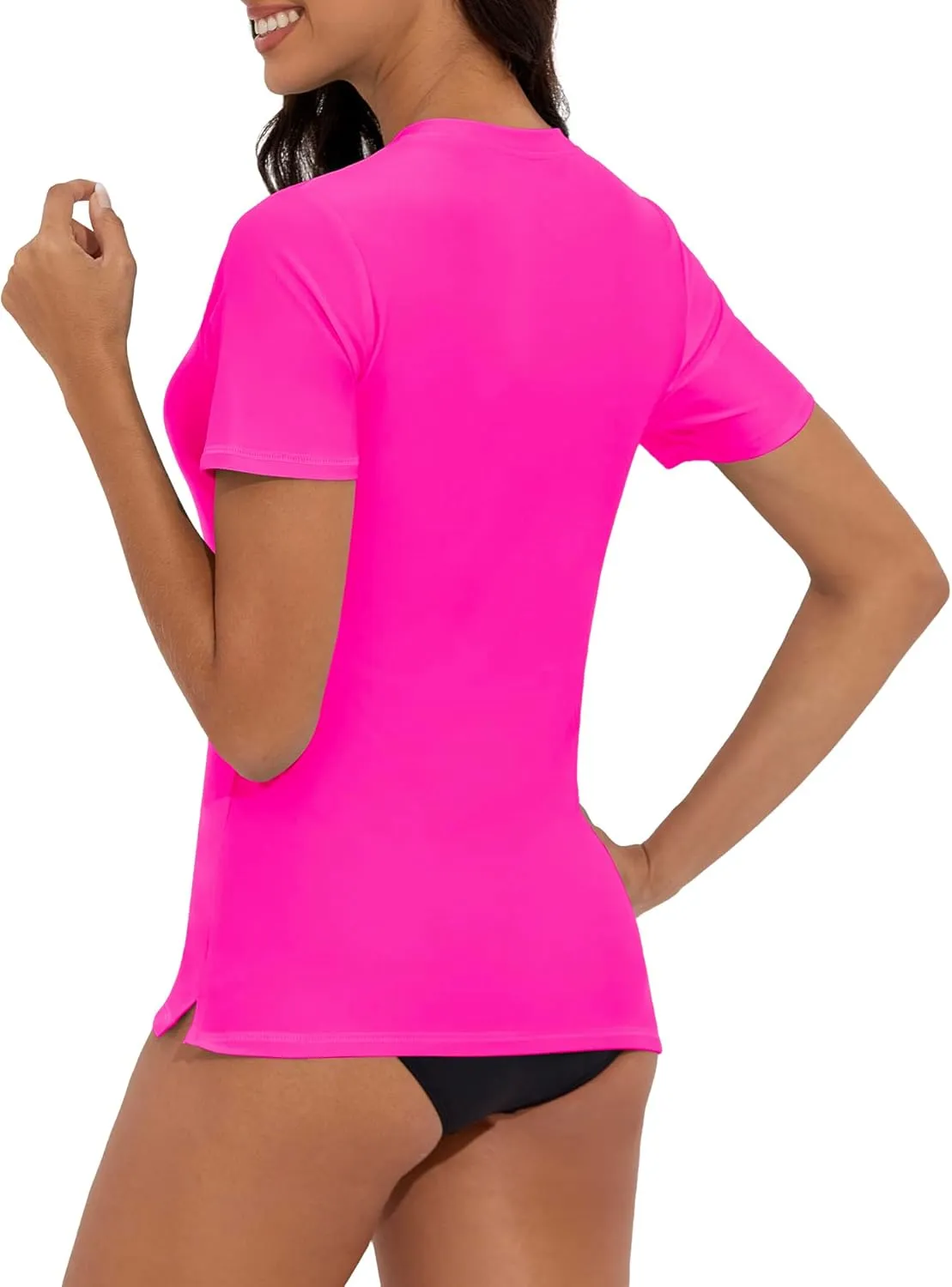 Women's V-Neck Short Sleeve Rash Guard Shirts UV Protection Swim Shirts UPF 50  Lightweight Swimwear