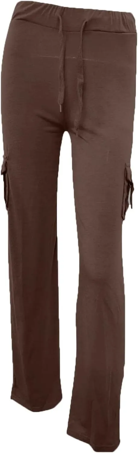 Yoga Pants for Women Casual Joggers with Pockets Cargo Pant High Waisted Wide Leg Pants Lounge Hiking Trouser Pant