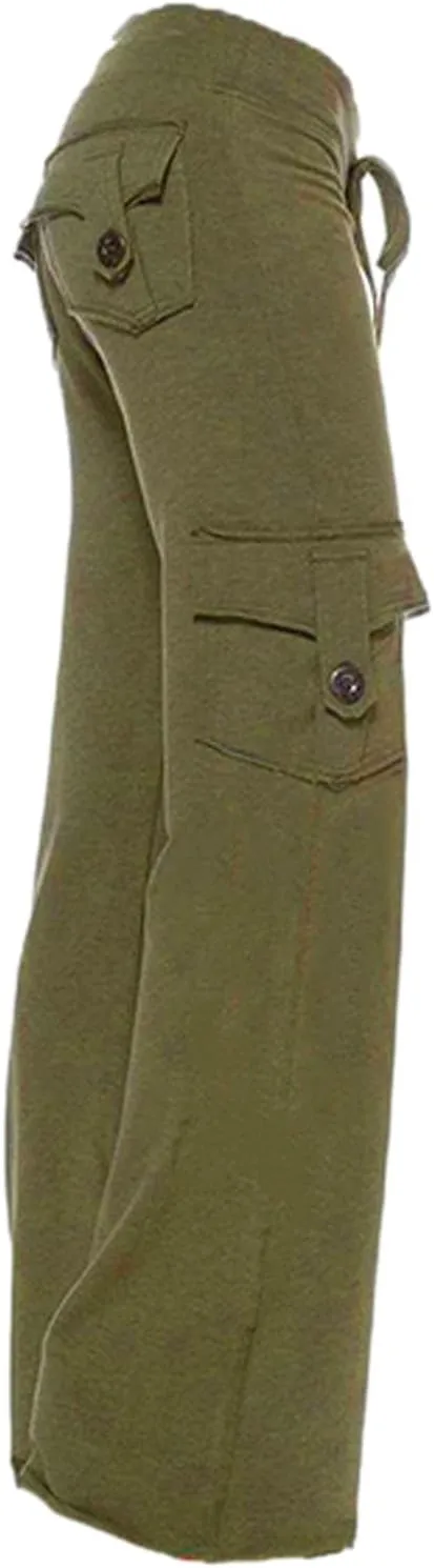Yoga Pants for Women Casual Joggers with Pockets Cargo Pant High Waisted Wide Leg Pants Lounge Hiking Trouser Pant