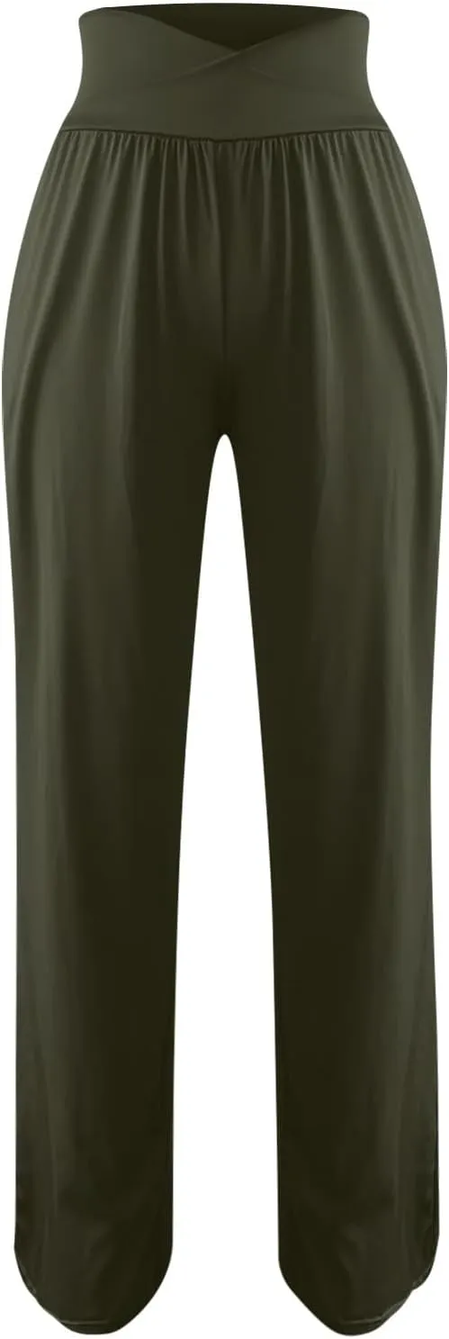 Yoga Pants for Women Crisscross High Waisted Pant Casual Wide Leg Pants Loose Hiking Trousers Pant Athletic Pants