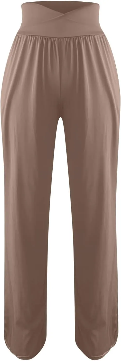 Yoga Pants for Women Crisscross High Waisted Pant Casual Wide Leg Pants Loose Hiking Trousers Pant Athletic Pants