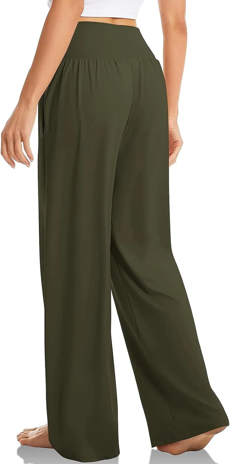 Yoga Pants for Women Crisscross High Waisted Pant Casual Wide Leg Pants Loose Hiking Trousers Pant Athletic Pants
